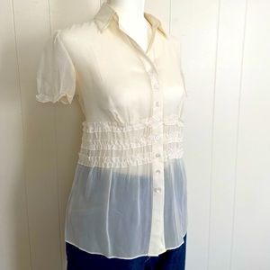 The Limited 90’s Sheer top w/ ruffle waist detail